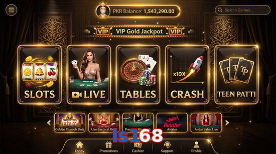 Main screen of Ls168 casino page for PK players